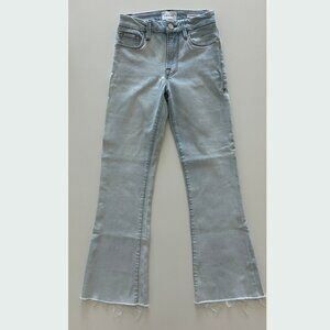 FRAME Le Crop Mini Boot Light Blue Raw Fray Size 24